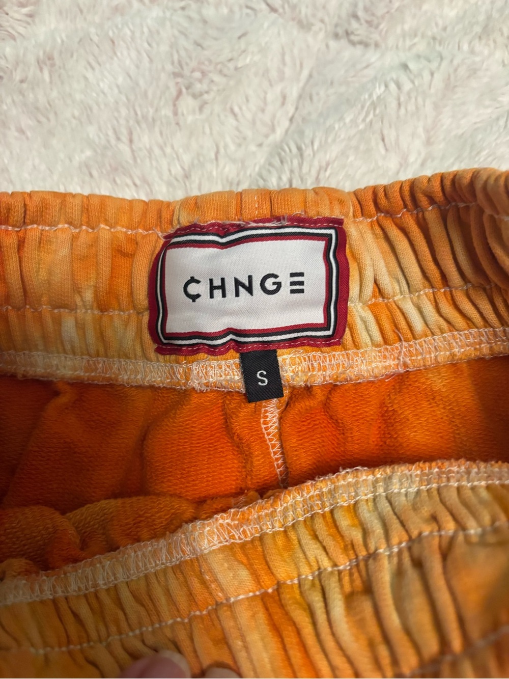 CHNGE Orange Tie-Dye Sweat Shorts - Picture 4 of 5